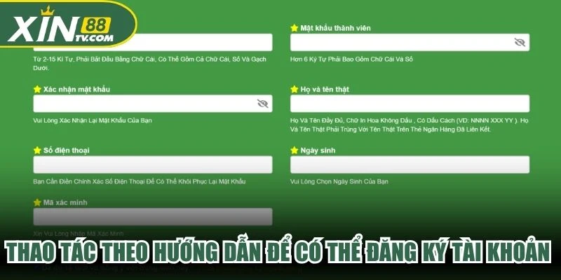 Thao tác theo hướng dẫn để có thể đăng ký tài khoản thành công