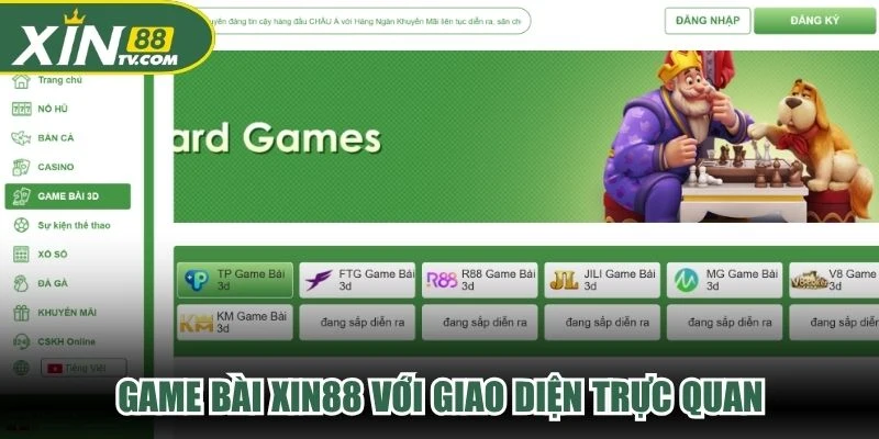 Game bài XIN88 với giao diện trực quan, bàn chơi sinh động và đa dạng lựa chọn